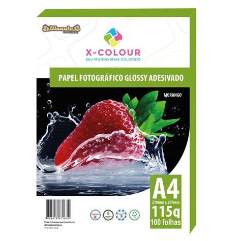 Papel Fotogr Fico Adesivo Glossy Gr Folhas Pacotes A Mm