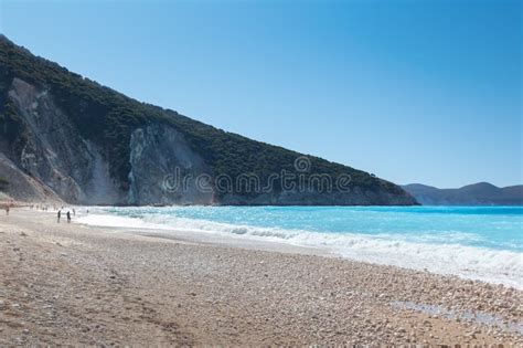 Myrtos Beach, Kefalonia, Greece Stock Image - Image of nature, high ...