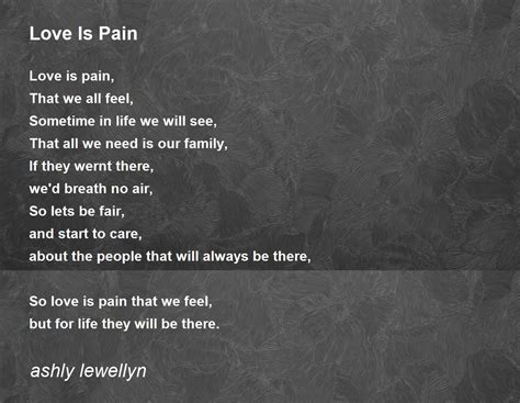 Poems About Love And Pain