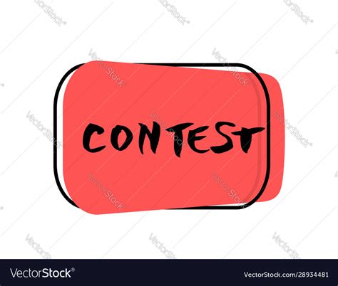 Contest hand drawn text stylized word Royalty Free Vector