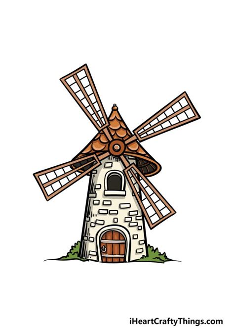 Windmill Drawing - How To Draw A Windmill Step By Step