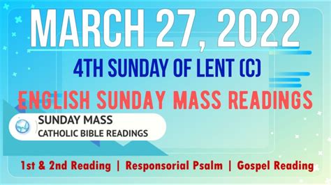 March English Sunday Mass Readings Th Sunday Of Lent C