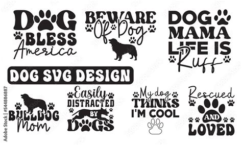 Dog svg, Dog SVG Bundle, Hand drawn inspirational quotes about dogs. Lettering for poster, t ...