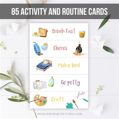 Visual Schedule Kids Daily Routine Chart 80 Cards Chores Etsy Uk