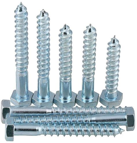 M10 10mm Hex Hexagon Head Wood Screw Coach Screws Bolts Zinc Plated