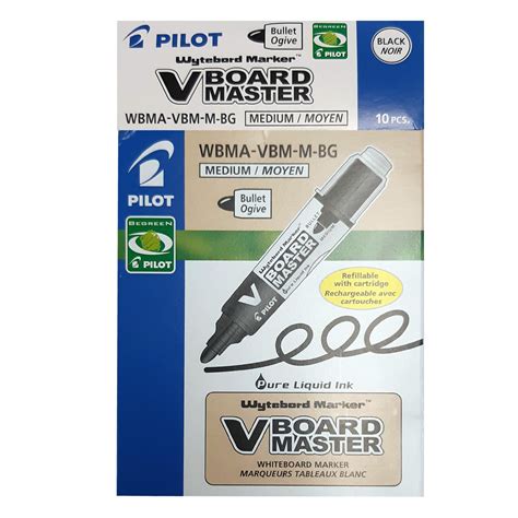 Pilot Begreen V Board Master Whiteboard Markers Black Bullet Tip