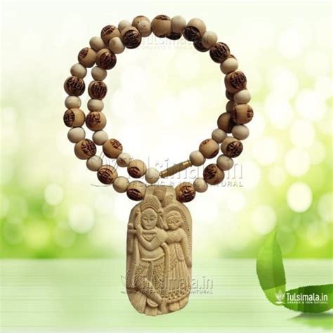 Shri Radha Krishna Tulsi Locket Mala With Radha Radha Carved Etsy