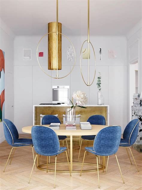 Inspiration For A Fresh Classic Dining Room Love The Blue Velvet