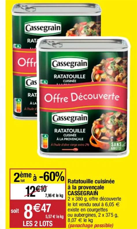 Promo Ratatouille Cuisin E La Proven Ale Cassegrain Chez Migros