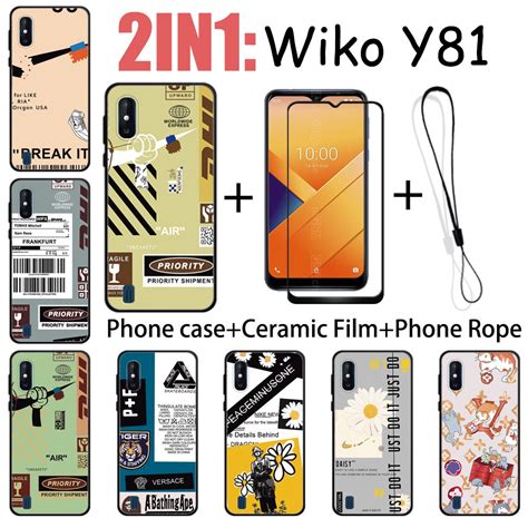 2 IN 1 Wiko Y81 Case With Tempered Glass Ceramic Film Screen Protector