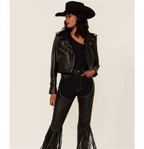 Women's Cowboy Style Biker Leather Jacket - LEE Leather Jackets