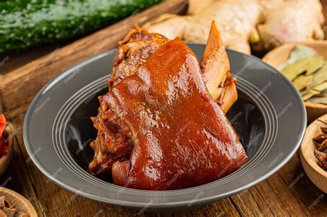 Free Photo Chinese Food Braised Pork Knuckle