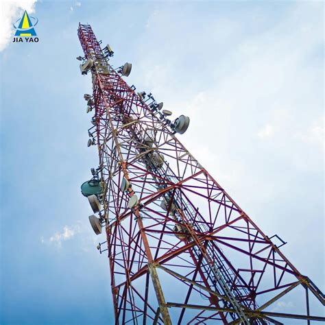 60m 4 Legged Angle Steel Self Supporting Structure Telecommunication