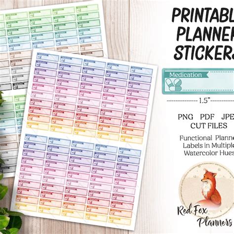 Printable Medication Stickers - Etsy