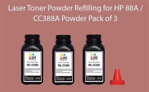 Gps Colour Your Dreams Laser Toner Powder Refilling For Hp 88a Cc388a Powder Pack Of 3