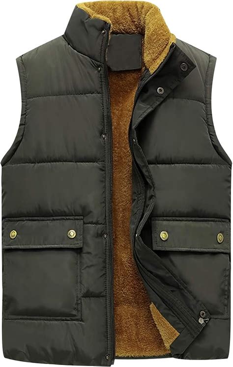 Sleeveless Fleece Jacket Men Padded Gilet Body Warmer Mens Quilted