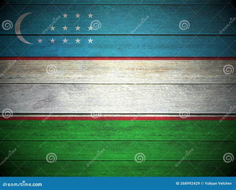 Uzbekistan Flag Illustration Textured Background Symbols And Official