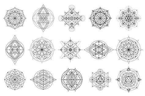 Sacred Geometry Signs Set Symbols Elements Stock Vector Royalty Free