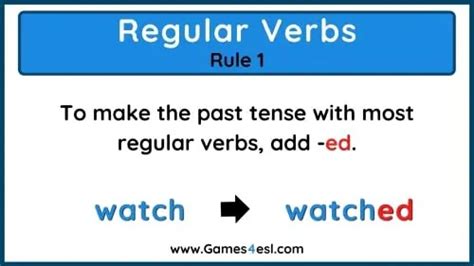 Past Tense Verbs Useful List With Rules And Examples Games Esl Porn