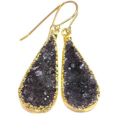 Large Druzy Earrings Etsy