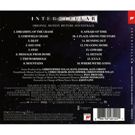 Hans Zimmer Interstellar Original Motion Picture Soundtrack Film Müziği Cd 0888750481221