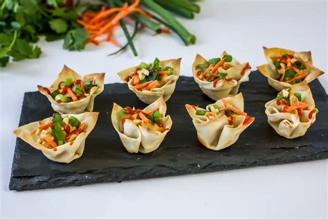 Vegetarian Wonton Bites An Easy Appetizer Idea The Domestic Dietitian