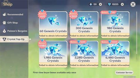 30 Off Genshin Impact 99 99usd 6480 Crystals Pack Top Up All Server Available Buy 5 Get 1