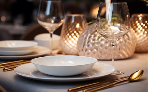 Premium Ai Image Luxury Tableware Beautiful Table Setting In Restaurant