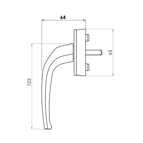 Window Handle Al Izmir Acoustic Deluxe Champahne Finish Windoform