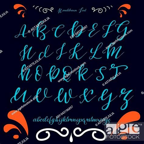 Handwritten Calligraphy Font Vector Alphabet Hand Drawn Letters