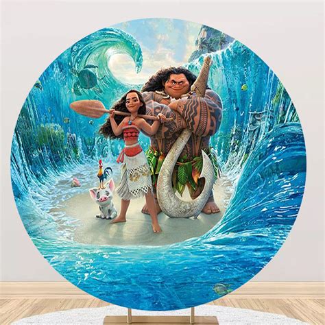 Moana Maui Round Backdrops Ocean Tropical Girls Birthday Circle