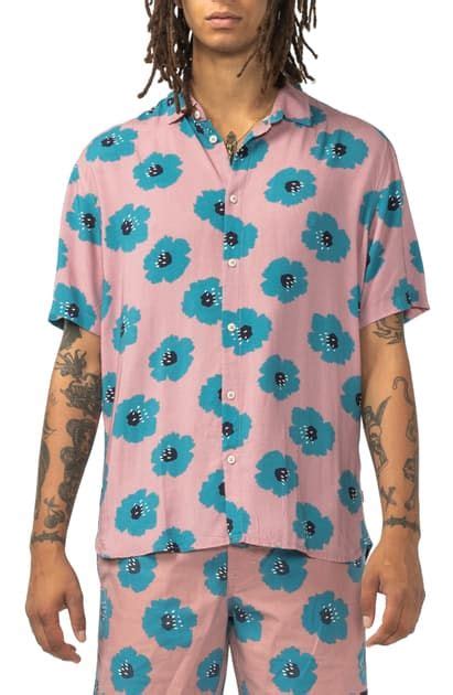 Stylish Holiday Flower Print Button Up Shirt