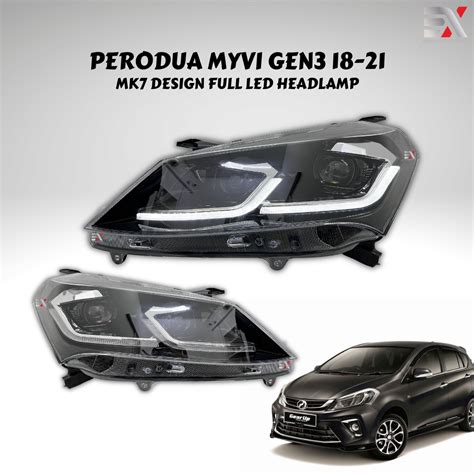 Perodua Myvi Gen3 18 21 Led Headlamp Mk7 Design Lazada