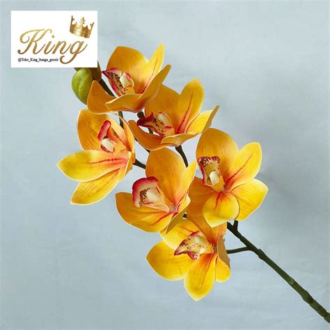 Jual Artificial Flower Cymbidium Real Touch Bunga Tanaman Palsu Anggrek