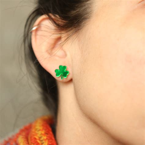 St Patricks Day Earrings Shamrock Earrings Clover Earrings Etsy