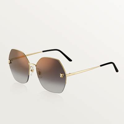 CRESW00581 - Panthère de Cartier sunglasses - Smooth golden-finish ...