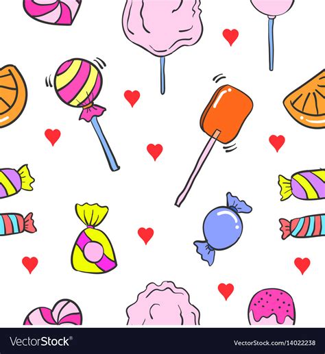 Collection stock of various candy doodles Vector Image