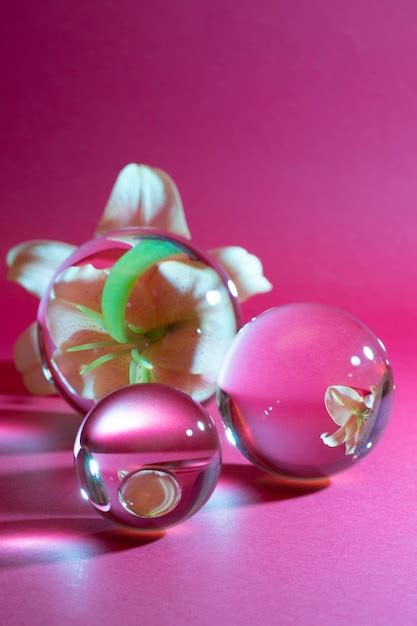 Free Photo Crystal Balls And Flower Arrangement