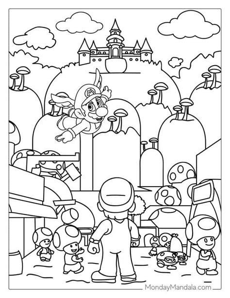 Mario Coloring Page Free PDF Printables Coloring Home Super Mario