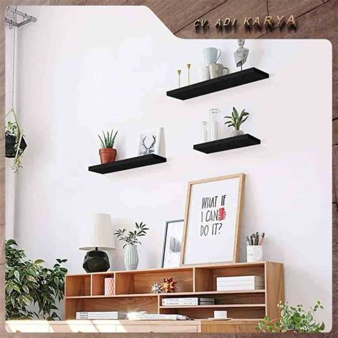 Floating Shelves Ambalan Rak Dinding Minimalis Set 3pcs 50cm