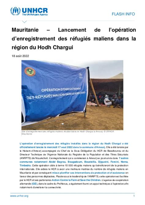 Document Flash info Lancement de lopération denregistrement des