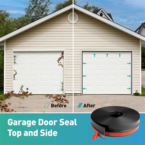 Snapklik.com : 36Feet Garage Door Seal Top And Sides, Universal Black Garage Door Weather ...