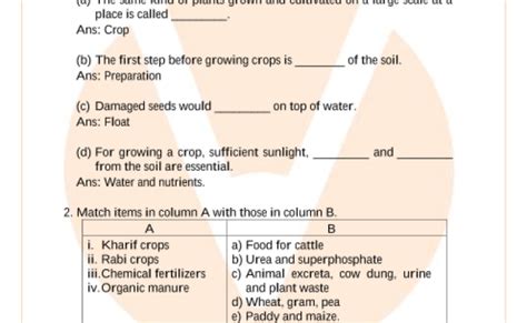 Cbse Class 8 Science Chapter 1 Crop Production And Management Cbse