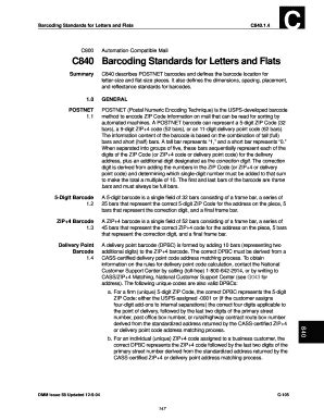 Fillable Online Pe Usps DMM C840 Barcoding Standards For Letters And