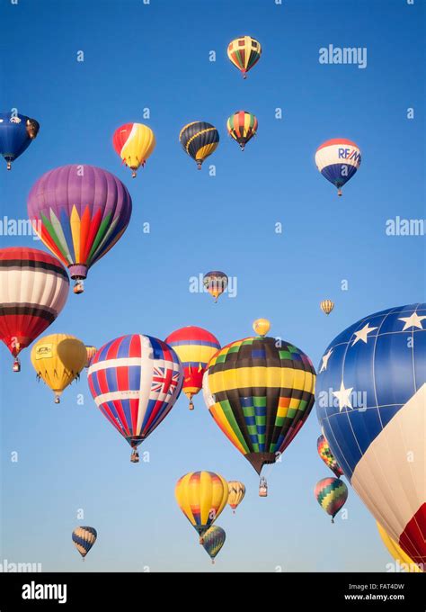 Balloons in flight at the Albuquerque Balloon Fiesta. New Mexico Stock ...