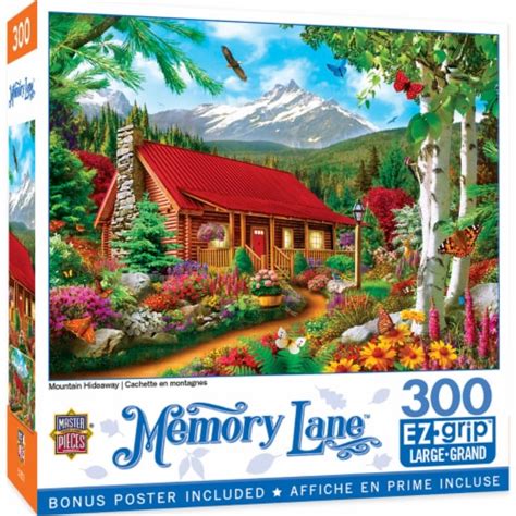 Masterpieces Memory Lane Piece Ez Grip Jigsaw Puzzle Mountain Cabin