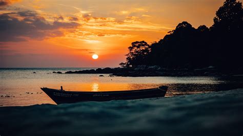 Boat At Sunset Wallpapers - Wallpaper Cave