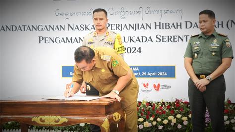 Bupati Tamba Tandatangani Nphd Pengamanan Pilkada Bali Portal News