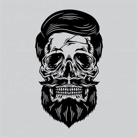 Skull With Beard Vector At Collection Of Skull With