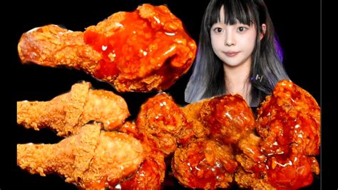 Fried Chicken ASMR MUKBANG深夜吃酥脆炸鸡腿蘸酸奶咖喱酱 YouTube